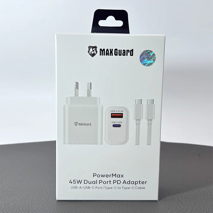 Maxguard 45W PD charger with Type-C to Type-C Charger 45PDCC 