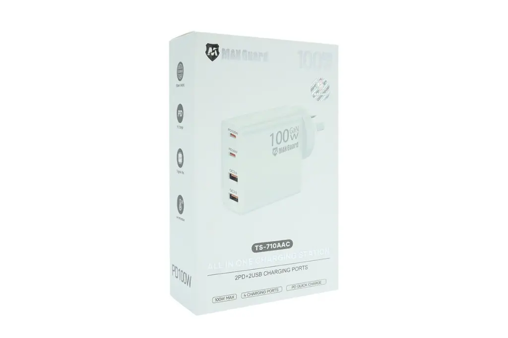 MAXGUARD 100w Quadruple Charger - 2x USB A + 2x PD