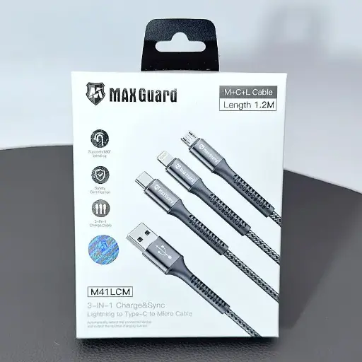 Maxguard 3 in 1 charging cable (1.2M M+C+L cable M41LCM )