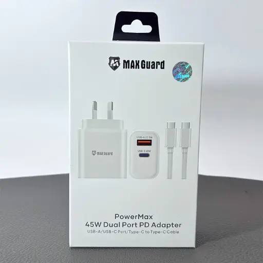 Maxguard 45W PD charger with Type-C to Type-C Charger 45PDCC 