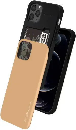 Mercury Sky Slider Bumper Card Slot Phone Case For Iphone ( Gold )