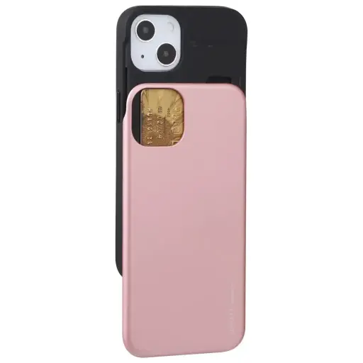 Mercury Sky Slider Bumper Card Slot Phone Case For Iphone (Rose Gold)